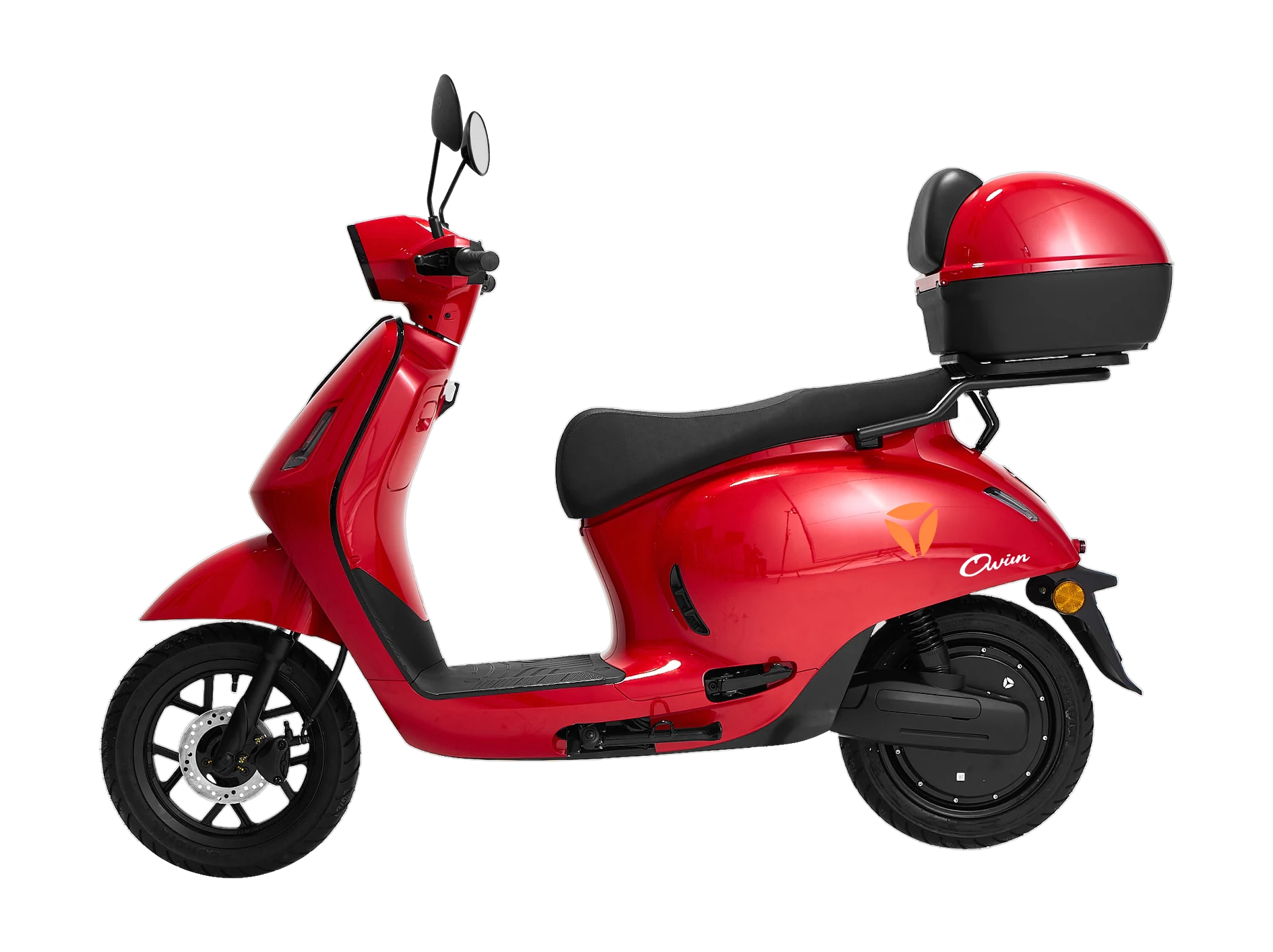 Yadea Owin — scooter elétrica clássica urbana na cor vermelha